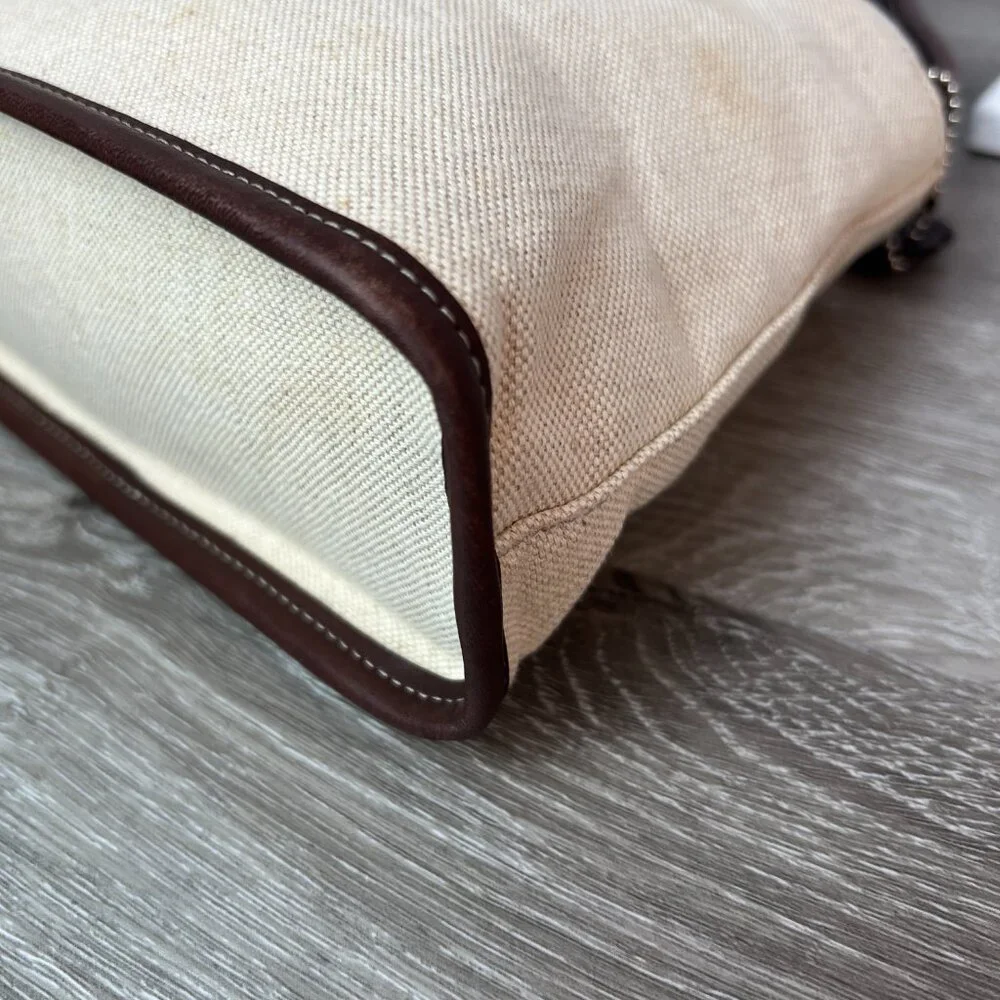 Vintage Coach Shoulder Bag 6181 Ivory Brown Canvas/Leather - Picture 5 of 7